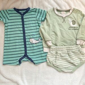 🏷️ Whale Romper and Snail Set 9M Baby Bundle